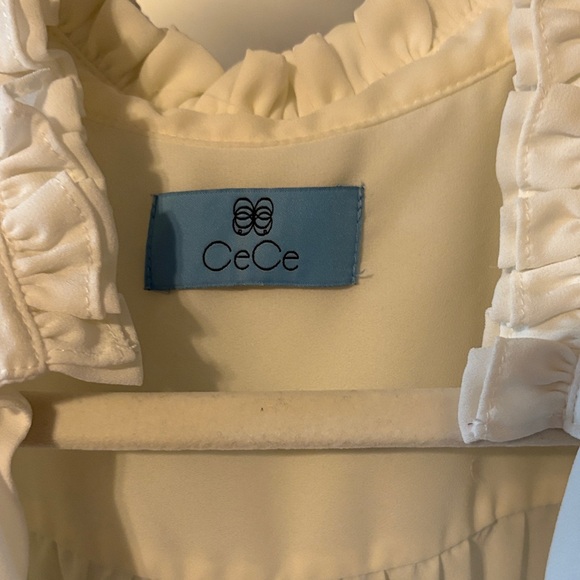 CeCe White Ruffle Front Blouse - Picture 2 of 2